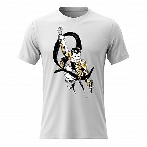 Dámské bavlněné tričko s potiskem - FREDDIE MERCURY - bílé