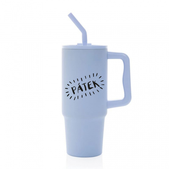 PÁTEK - světle modrý cestovní termohrnek 900 ml  