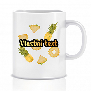 Personalizovaný klasický bílý keramický hrníček 300 ml s letním ovocem 