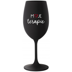 MOJE TERAPIE - černá sklenice na víno 350 ml
