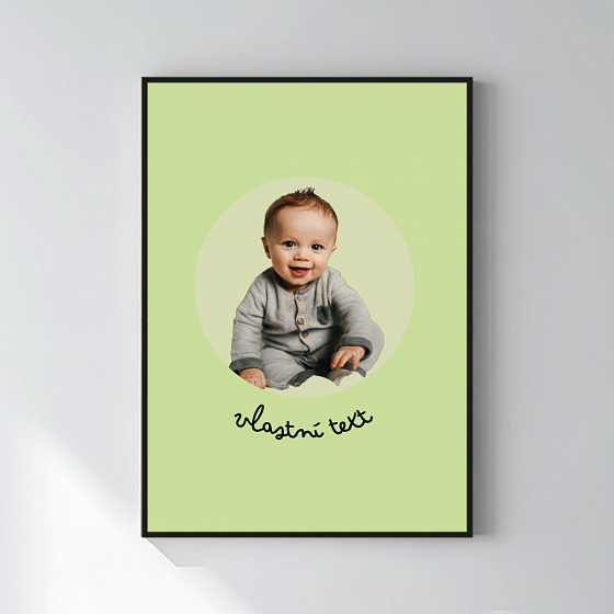 Personalizovaný magický fotoobraz v rámu - 50x70 - výřez fotky na podkladu 