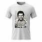 Pánské bavlněné tričko s potiskem - PABLO ESCOBAR - bílé