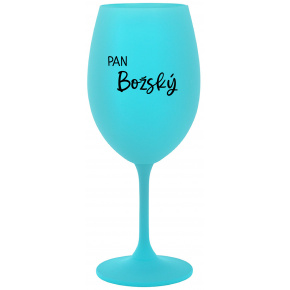 PAN BOŽSKÝ  - tyrkysová sklenice na víno 350 ml