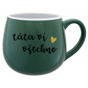 TÁTA VÍ VŠECHNO - zelený keramický hrníček 300 ml
