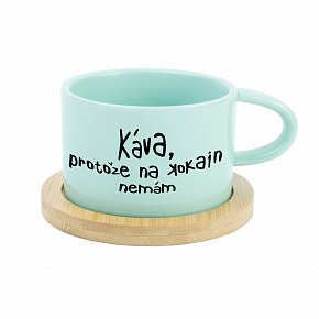 KÁVA, PROTOŽE NA KOKAIN NEMÁM - mint hrníček makronka 200 ml