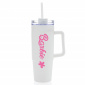 BARBIE - bílý cestovní hrnek s průhledným víčkem 900 ml  