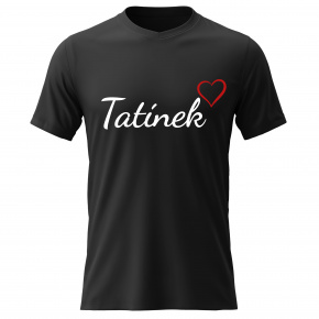Pánské bavlněné tričko s potiskem - TATÍNEK - černé