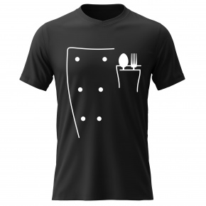 Dámské bavlněné tričko s potiskem - KUCHAŘKA - černé