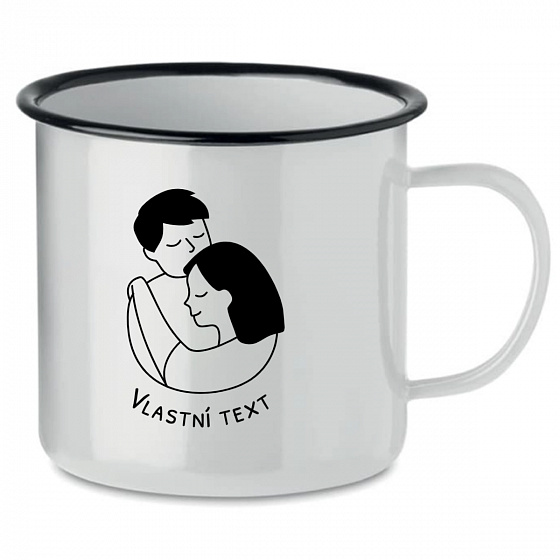Personalizovaný retro plecháček - pár v objetí 