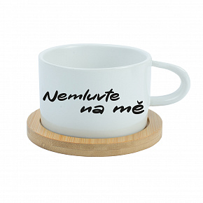 NEMLUVTE NA MĚ - bílý hrníček makronka 200 ml NEMLUVTE NA MĚ - bílý hrníček makronka 200 ml