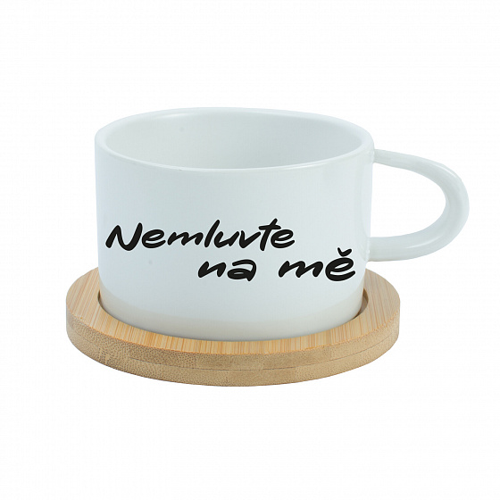 NEMLUVTE NA MĚ - bílý hrníček makronka 200 ml