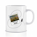 Personalizovaný klasický bílý keramický hrníček 300 ml s fotkou a cestovatelským motivem 