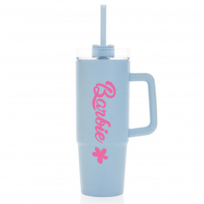 BARBIE - světle modrý cestovní hrnek s průhledným víčkem 900 ml  