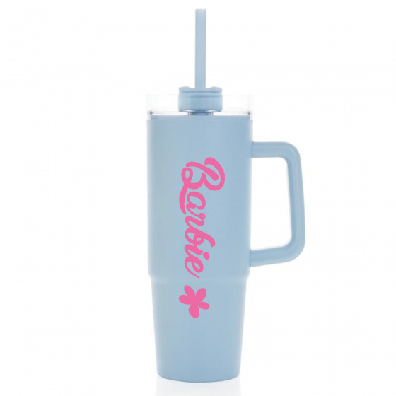 BARBIE - světle modrý cestovní hrnek s průhledným víčkem 900 ml  