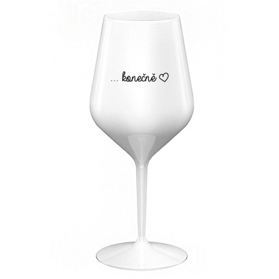 POHODINDA - bílá nerozbitná sklenice na víno 470 ml