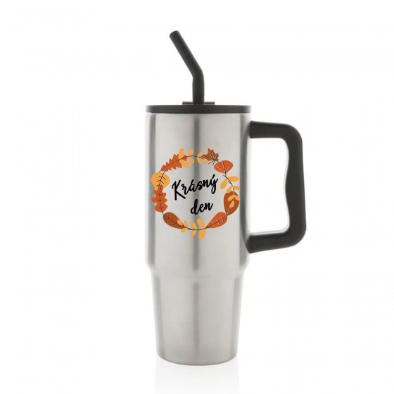 KRÁSNÝ DEN (PODZIM) - stříbrný cestovní termohrnek 900 ml  