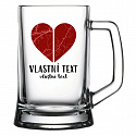 Personalizovaná pivní sklenice - Dvě místa, jedno srdce