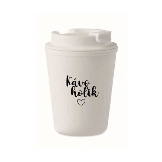 KÁVOHOLIK - bílý termohrnek 300 ml
