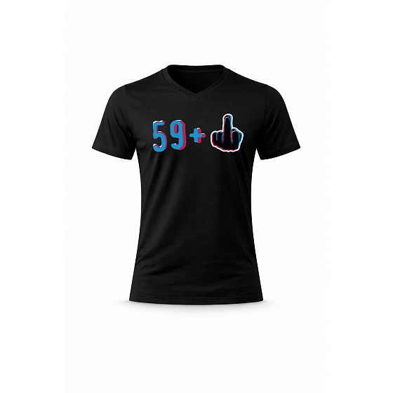 Pánské bavlněné tričko s potiskem - 59+1 - černé