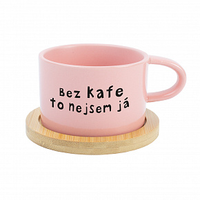 BEZ KAFE TO NEJSEM JÁ - růžová hrníček makronka 200 ml