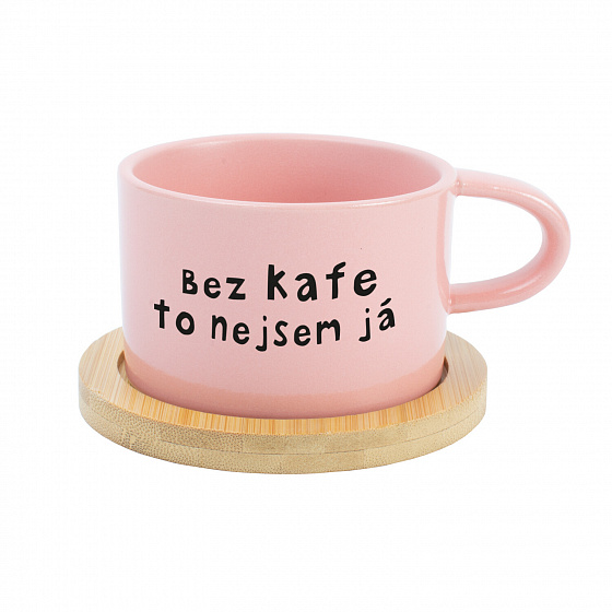 BEZ KAFE TO NEJSEM JÁ - růžová hrníček makronka 200 ml