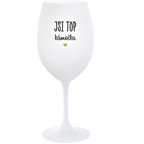 JSI TOP KÁMOŠKA - bílá  sklenice na víno 350 ml