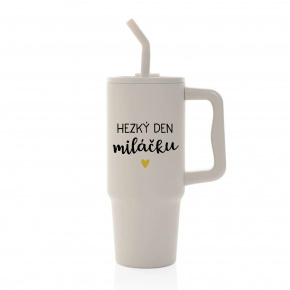 HEZKÝ DEN MILÁČKU - béžový cestovní termohrnek 900 ml