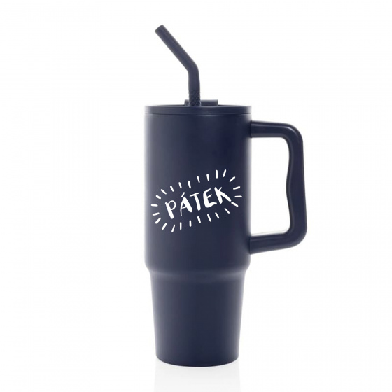 PÁTEK - tmavě modrý cestovní termohrnek 900 ml  