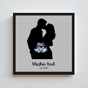 Personalizovaný magický fotoobraz v rámu - čtverec 20x20 - s párem a ultrazvukem Personalizovaný magický fotoobraz v rámu - čtverec 20x20 - s párem a ultrazvukem