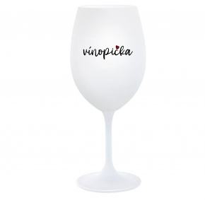 VÍNOPIČKA - bílá  sklenice na víno 350 ml