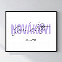 Personalizovaný magický fotoobraz v rámu - čtverec 40x50 - jména novomanželů 