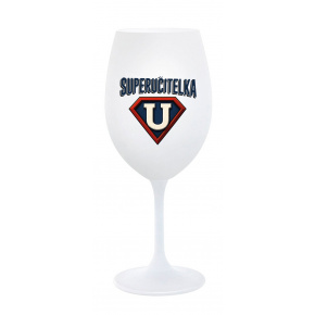 SUPERUČITELKA (ZNAK) - bílá sklenice na víno 350 ml