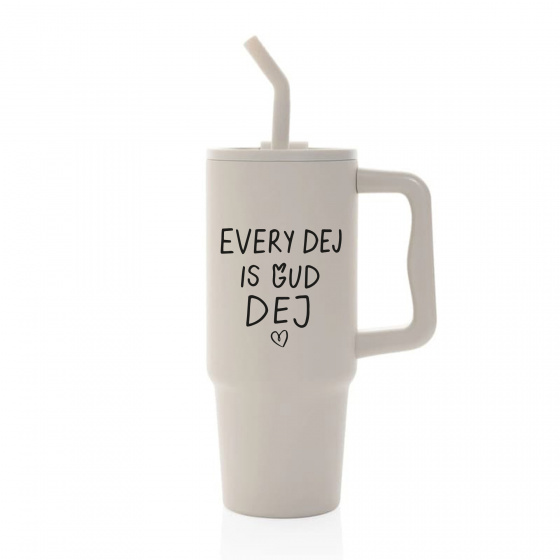 EVERY DEJ IS GUD DEJ - béžový cestovní termohrnek 900 ml  
