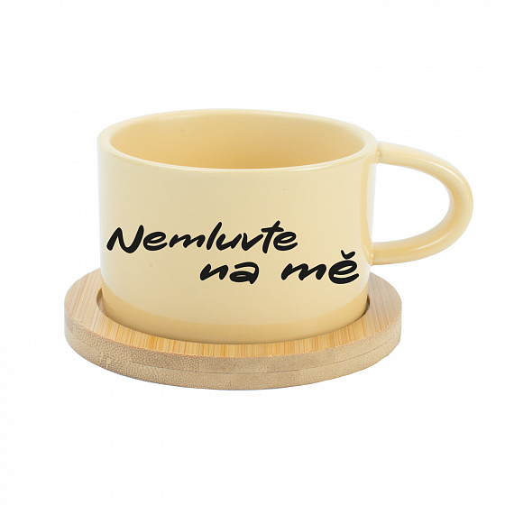 NEMLUVTE NA MĚ - žlutý hrníček makronka 200 ml