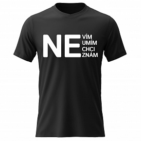 Dámské bavlněné tričko s potiskem - NE - černé