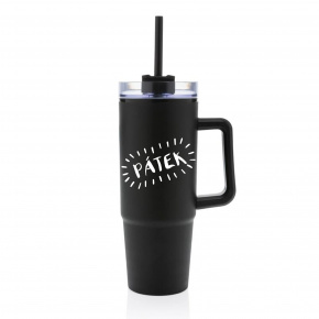PÁTEK - černý cestovní hrnek s průhledným víčkem 900 ml  