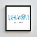 Personalizovaný magický fotoobraz v rámu - čtverec 20x20 - jména novomanželů 