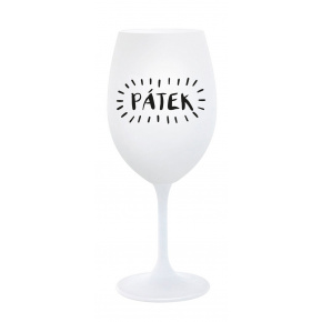 PÁTEK - bílá sklenice na víno 350 ml