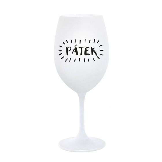 PÁTEK - bílá sklenice na víno 350 ml