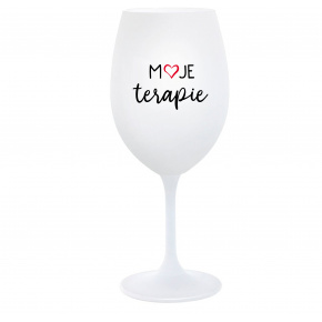 MOJE TERAPIE - bílá  sklenice na víno 350 ml