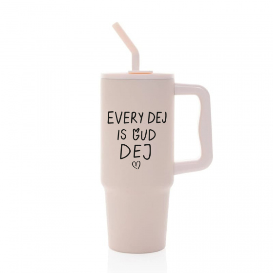 EVERY DEJ IS GUD DEJ - růžový cestovní termohrnek 900 ml  