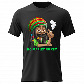 Pánské bavlněné tričko s potiskem - BOB MARLEY - černé