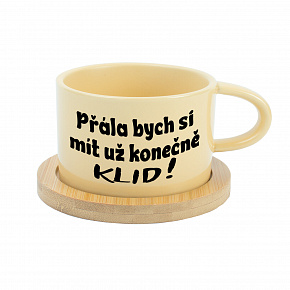 PŘÁLA BYCH SI MÍT UŽ KONEČNĚ KLID! - žlutý hrníček makronka 200 ml