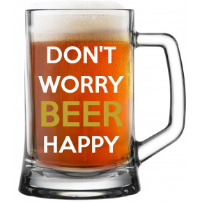 DON'T WORRY BEER HAPPY - pivní sklenice 0,5 l