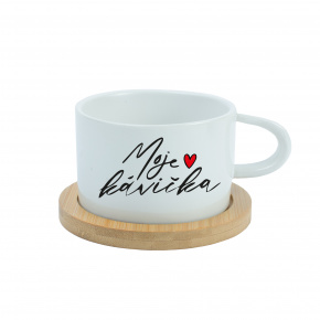 MOJE KÁVIČKA - bílý hrníček makronka 200 ml