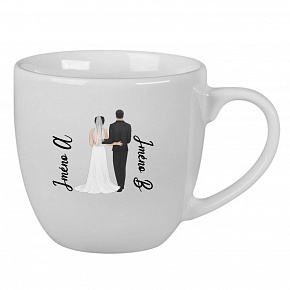 Personalizovaný keramický hrníček 400 ml se svatebním párem 