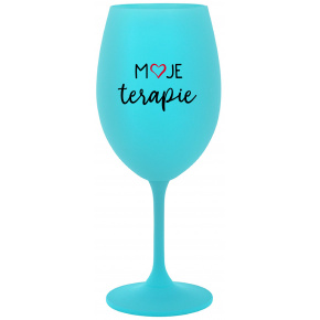MOJE TERAPIE - tyrkysová sklenice na víno 350 ml