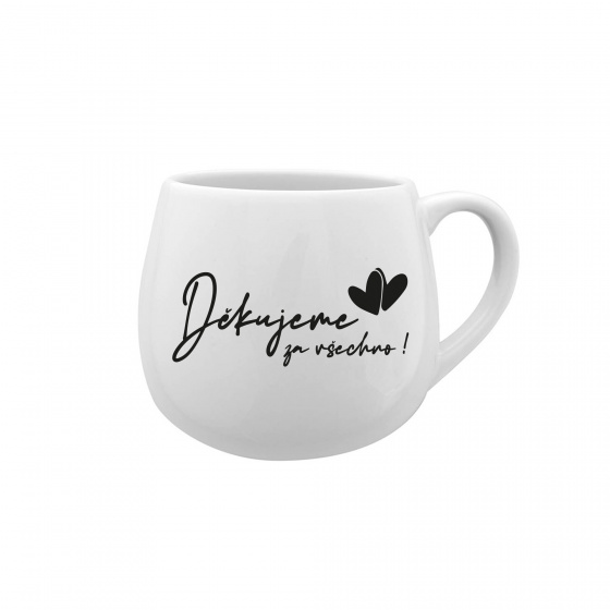 DĚKUJEME ZA VŠECHNO! - bílý keramický hrníček 300 ml