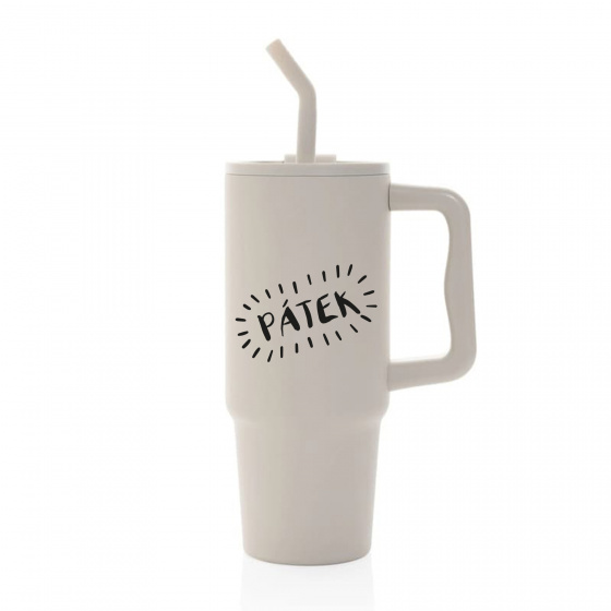PÁTEK - béžový cestovní termohrnek 900 ml  