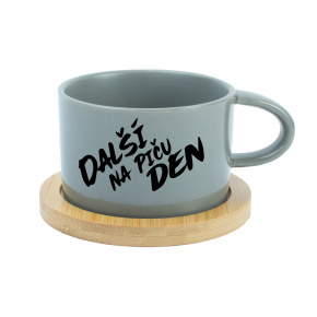 DALŠÍ NA PIČU DEN - šedý hrníček makronka 200 ml